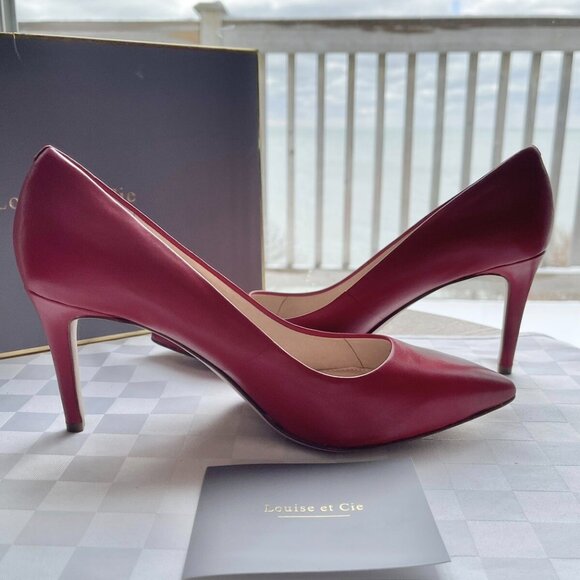 Louise et Cie Hanabeth Vespa Red Leather Pointed Toe Pumps - Picture 5 of 15